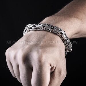 Bali Byzantine Borobudur 925 Sterling Silver Bracelet 12 mm 170gr